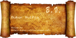 Bukor Vulfia névjegykártya